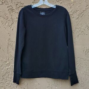 Tek Gear black long sleeve pullover crew neck sweatshirt with thumb holes